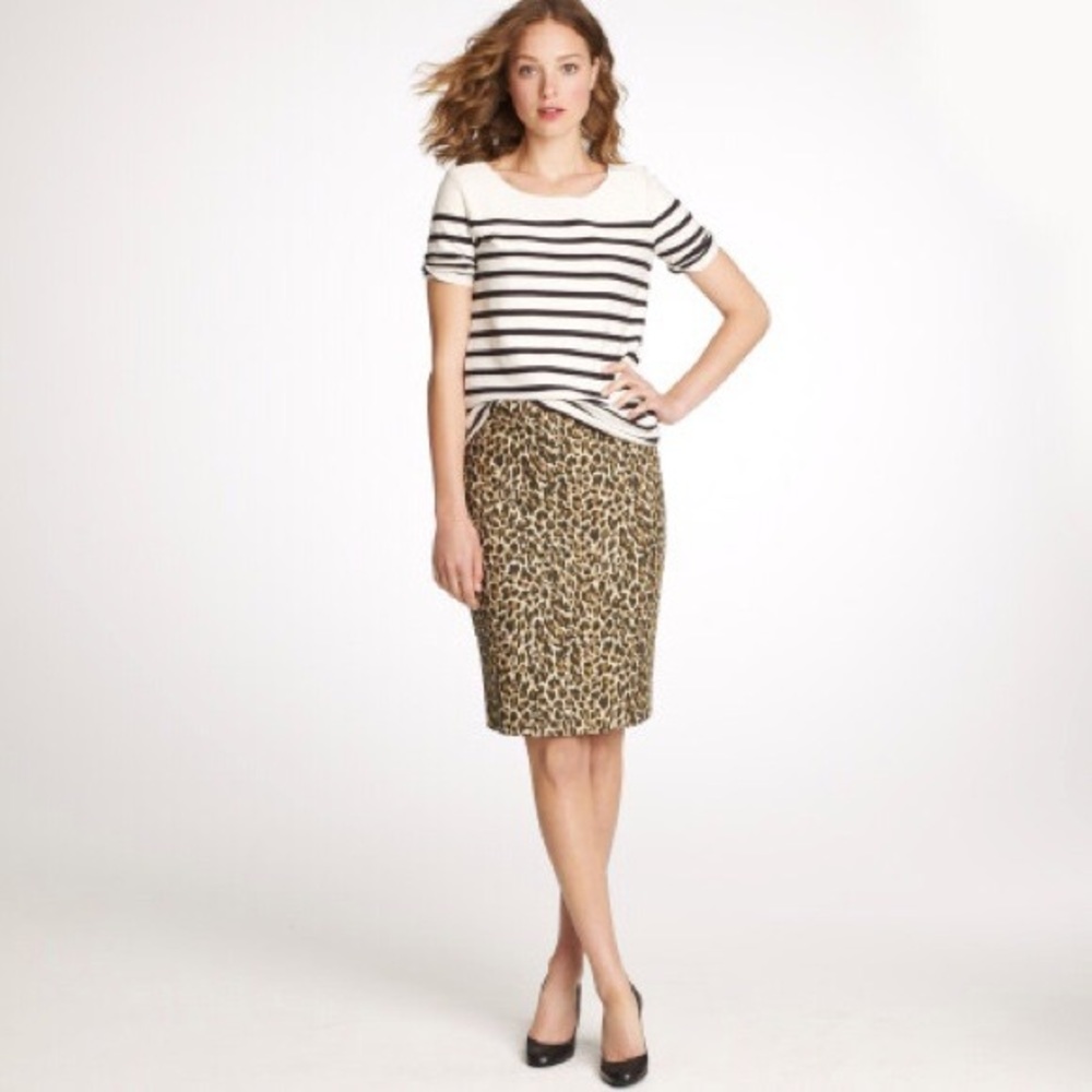 J. Crew Leopard Pencil Skirt